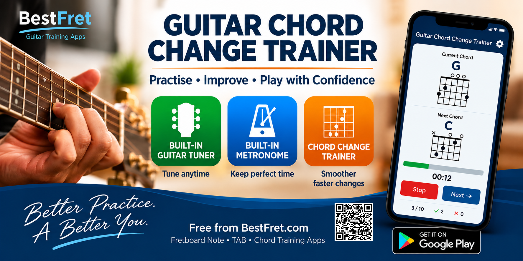 BestFret Guitar Chord Change Trainer
